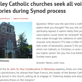 In the News: “Wellesley Catholic churches seek all voices and stories during Synod process”
