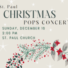 St. Paul “Christmas Pops Concert” – Sunday, December 10 at 2:00pm