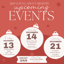 Upcoming Young Adult Ministry Events in December and January!