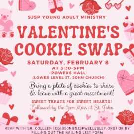 February 8: Young Adult Ministry Valentine’s Cookie Swap!