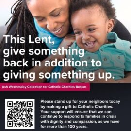 Ash Wednesday Collection for Catholic Charities Boston